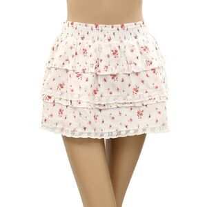 Loveshackfancy Ruffle Floral Printed Girls Mini Skirt Cotton 12 Years 287850